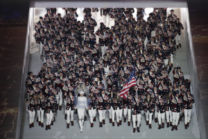 The United States team arrives during the opening ceremony of the 2014 Winter Olympics in Sochi. (AP) <br/>