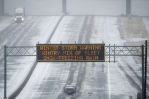 Many highways have been stalled and car accidents have taken place in southern states that have suffered from snowstorms. <br/>John Amis/AP