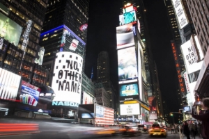 Hillsong lights up the sky in Times Square to promote the name of Jesus and their new album. (Photo: Glen Allsop) <br/>
