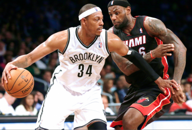 Brooklyn Nets Paul Pierce and Heats' LeBron James