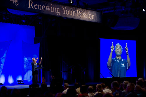 GFA president and founder K.P. Yohannan speaks at the GFA ''Renewing Your Passion Conference'' in Dallas, Texas on Friday, July 11, 2008. <br/>(GFA)