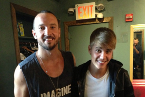 Hillsong NYC church pastor Carl Lentz is seen with recording artist and friend Justin Bieber in a photo shared by Pastor Judah Smith on Instagram. (PHOTO: INSTAGAM/JUDAH SMITH) <br/>