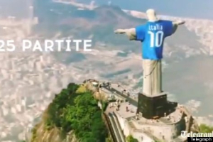 Brazil's Catholic church is reportedly furious over a ''blasphemous'' commercial run by the Italian state television channel, Rai Italia, which features Rio's iconic Christ the Redeemer statue sporting a jersey for Italia. <br/>(Photo: Telegraph)