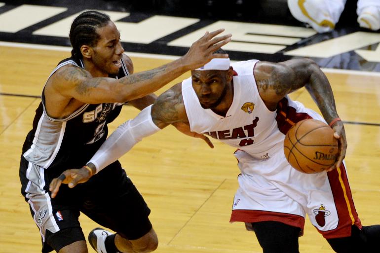 San Antonio Spurs vs. Miami Heat Game 5 - Kawhi Leonard and LeBron James