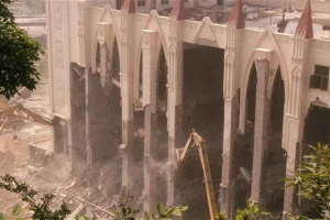 The Sanjiang Church in Zhejiang Province was a target for demolition on April 28. A provincewide plan for urban development targets religious structures, official documents reveal.  <br/>www.weibo.com