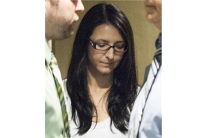 Emma Czornobaj is pictured at the Montreal Courthouse in Montreal, Tuesday, June 3, 2014. She is charged in the deaths of two people amid allegations she stopped her car on a highway. (ABC News) <br/>