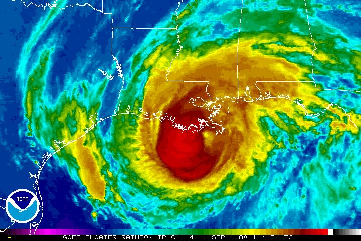 This image provided by NOAA shows Hurricane Gustav taken at 7:15 a.m. EDT Monday Sept. 1, 2008. <br/>