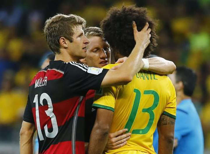 Brazil vs. Germany David Luiz, Thomas Mueller