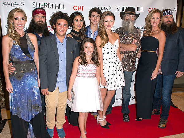 Duck Dynasty Family at Sherri Hill Fashion Week with Sadie Robertson as Model