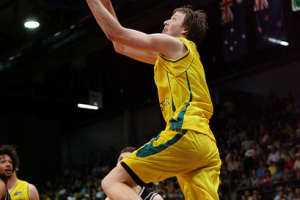 Australian Forward Joe Ingles takes it to the hoop in FIBA World Cup action. <br/>Reuters