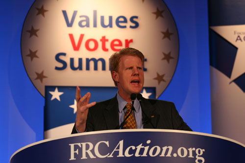 The Rev. Jonathan Falwell, senior pastor of Thomas Road Baptist Church in Lynchburg, Va., says the Christian Right is alive and well at the Values Voter Summit on Friday, September 12, 2008 in Washington, D.C. <br/>(Photo: The Christian Post)