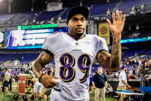 Smith is becoming a fan favorite in Baltimore now, after coming over from the Panthers.   <br/>CBS