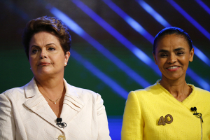 The top two candidates in Brazil’s presidential race on Sunday are both leftists and women, one of whom is black. They are President Dilma Rousseff of the Workers’ Party and Afro-Brazilian environmentalist Marina Silva. (Reuters) <br/>