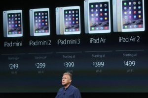 The new iPad prices as revealed in today's Apple event. Photo: CBSnews.com <br/>