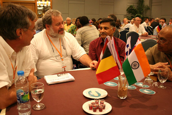 Attendees of the World Evangelical Alliance General Assembly in Pattaya, Thailand, share testimonies on Sunday, Oct. 26, 2008. <br/>(Photo: The Christian Post)