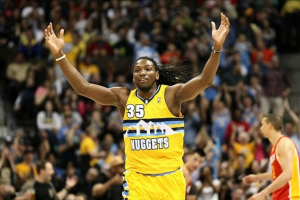 Denver Nuggets forward Kenneth Faried celebrates a shot during a home game in 2014. Reuters <br/>