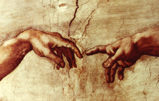 The Creation of Adam by Michelangelo. <br/>