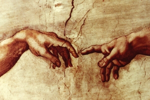 The Creation of Adam by Michelangelo. <br/>