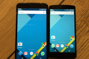The Nexus 6 (left) and Nexus 5 (right) are both similar and different <br/>