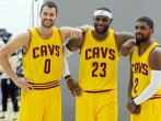 Cleveland Cavaliers Kevin Love, Lebron James, Kyrie Irving