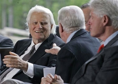 In this file photo, Billy Graham, left, is seen during the dedication for the Billy Graham Library in Charlotte, N.C., Thursday, May 31, 2007. <br/>(Photo: AP / Chuck Burton)