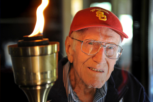 Louis Zamperini seen in a photo released by the Pasadena Tournament of Roses. <br/>