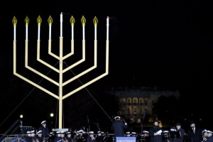 A giant menorah outside the White House in Washington. (photo credit:REUTERS) <br/>