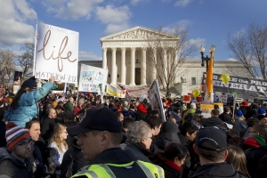 Tens of thousands of people from across the United States and abroad gathered at National Mall for the annual March for Life on January 22, 2015. (Jacquelyn Martin/AP) <br/>