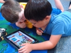 Kids with an iPad