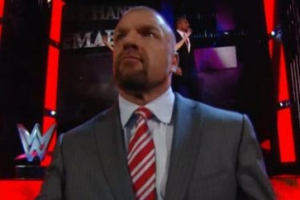 Triple H vs. Sting. (Twitter/WWE) <br/>