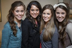 Jinger Duggar pictured with her sister, Jessa, Jana, and Jill.  <br/>