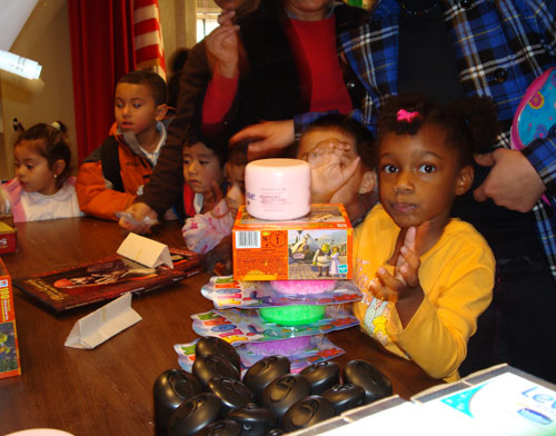 Students go Christmas shopping for themselves and family members using special vouchers given for good grades and behavior at Powell Elementary School in Washington, D.C. on Wednesday, Dec. 17, 2008. <br/>(Photo: World Vision)